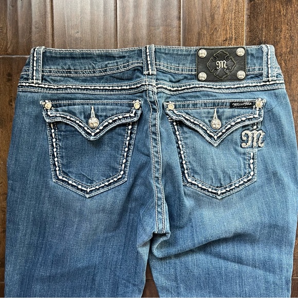 Miss Me Easy Straight JE5014ET38R Jeans Stonewood Wash Size 31 (altered) - Picture 5 of 10